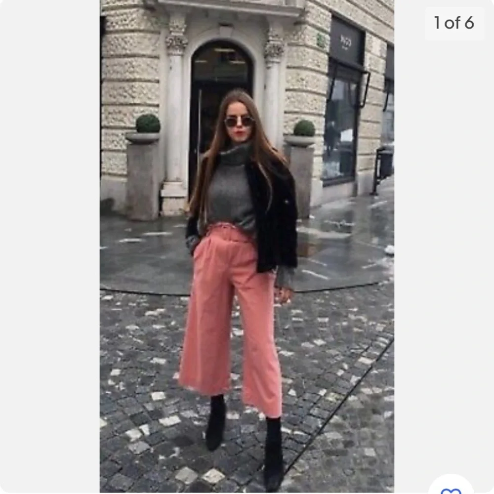 Zara Pink Belted Pants - Picture 5 of 9